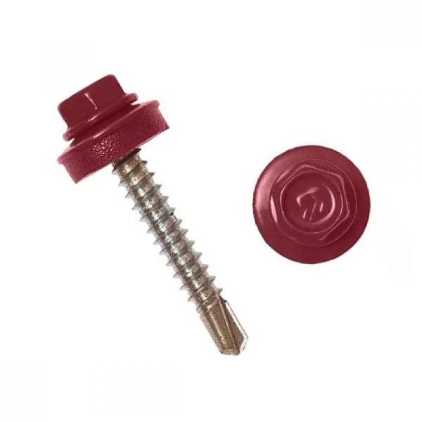Саморез кровельный 4.8x35 RAL 3005 по дереву (200шт)