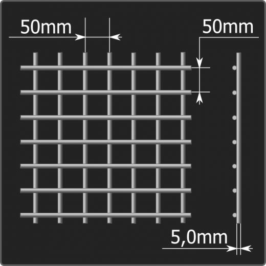 Сетка кладочная 50*50*5,0 (0,51*2,0)